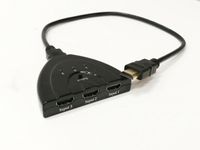 FixtureDisplays 3-Port HDMI Switch Splitter with Pigtail Cable Supports 3D 1080P HD Audio for HDTV, Projector, Computer, Monitors 15897-2PK