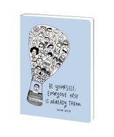 Tree-Free Greetings Be Yourself Inspirational Soft Cover Journal, 5.5 x 7.5 Inches, 160 Lined Pages, Oscar Wilde Quote, Blue (JR89987)