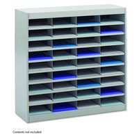 Safco Products E-Z Stor Literature Organizer, 36 Compartment 9221GRR, Gray Powder Coat Finish, Commercial-Grade Steel Construction, Eco-Friendly