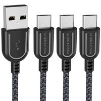UNBREAKcable Micro USB Cable [3-Pack/ 6.6ft] - Nylon Braided Android Charger Compatible with Samsung Galaxy S7 Edge/S7/S6, HTC, LG, Sony, Xbox One, PS4 & More