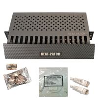 Neat Patch Cable Manager (2 Units) w/ 48 CAT6 Patch Cables (2FT White)