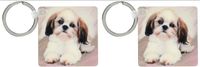 3dRose Shih Tzu puppy - Key Chains, 2.25 x 4.5 inches, set of 2 (kc_4807_1)