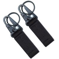 Fairwin Tactical Gear Clip, Nylon Key Ring Holder or Tactical Belt Keepers Military Utility Hanger Carabiner Tactical Molle Hook, Black, Tan, Green