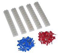 5Pcs 2 Rows 12P Wire Connector Screw Terminal Barrier Block 300V 10A + Insulated Electrical Wire Connector: 22-16 AWG Red/Blue 120 Pcs