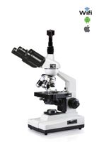 Vision Scientific Trinocular Compound Microscope, 10x WF Eyepieces, 40x-1000x Magnification, LED Illumination, 1.25 NA Abbe Condenser, Mechanical Stage, 5MP WiFi Digital Eyepiece Camera