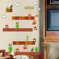 HomeEvolution Giant Super Mario Build a Scene Peel and Stick Wall Decals Stickers for Kids Boys Nursery Wall Art Room Decor
