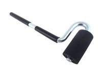 Laminate Veneer J Roller 12" Long Straight Steel Handle, 1.5" Diameter x 3" Long Hard Rubber Roller LR