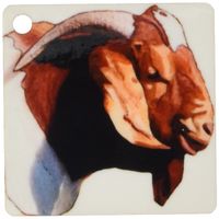 3dRose Boer Doe Goat Head - Key Chains, 2.25 x 4.5 inches, set of 2 (kc_1260_1)
