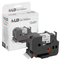 LD Compatible Label Tape Cartridge Replacement for Brother TZe261 1.5 Inch (Black on White)