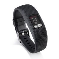 QGHXO Band for Garmin Vivofit 4, Soft Silicone Replacement Watch Band Strap for Garmin Vivofit 4 Activity Tracker, Small, Large, Ten Colors (Black, Large)