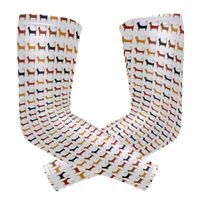 Fashion Sports Arm Supports Cute Mini Dachshund Colorful Basketball Shooter Sleeves Sunscreen Cuff Stretched Fabric for Football, Volleyball, Baseball Protection, Youth & Adult Sizes(1 Pair)