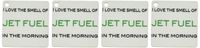 3dRose I love the smell of jet fuel in the morning, Green - Key Chains, 2.25 x 4.5 inches, set of 4 (kc_108342_2)