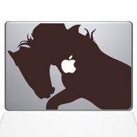 The Decal Guru 0156-MAC-11A-BRO War Horse Vinyl Sticker, 11" Macbook Air, Brown