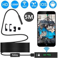 Endoscope iPhone, Sukey Wireless Endoscope Inspection Camera Borescope iPhone 2.0MP HD Waterproof IP68 WiFi Borescope Semi-Rigid Snake Camera for iPhone, Android, iOS Smartphone, Tablet, PC (16.5FT)