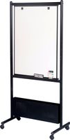 Best-Rite Mobile Nest Easel, Black Frame, Double Sided Dura-Rite HPL Whiteboard, 72"H x 34.75"W x 24"D (781)