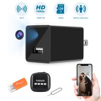 Hidden Camera, Mini USB WiFi Hidden Cam Charger, 1080P HD Wide Angle Lens Home Security Camera with Night Vision, Baby Camera with Activity Detection Alert, Remote View Nanny Cam with Cell Phone App