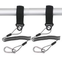 YYST Two Deluxe Coiled Kayak Paddle Leash Kayak Rod Leash Tool Lanyard SUP Paddle Leash - No Paddle!