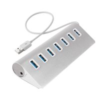 USB 3.0 HUB 7 Port ONEVER High Speed Splitter USB Powered Aluminum Adapter for Macbook PC Laptop Silver