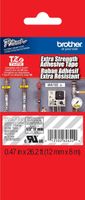 Brother 1/2" (12mm) White Print on Clear Extra Strength Adhesive P-touch Tape for Brother PT-1180, PT1180 Label Maker