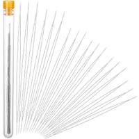30 Pieces 6 Size Beading Needles Big Eye Beading Needles Beading Embroidery Stainless Needles with White Needle Bottle for Jewelry Making