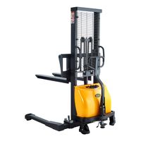 ApolloLift Semi-Electric Stacker |2200lbs |63" Lifting|Straddle Legs|Adj. Forks|Material Lift