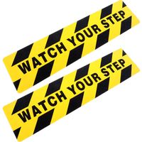 Boao 6 by 24 Inches Watch Your Step Warning Sticker Adhesive Tape Anti Slip Abrasive Tape for Workplace Safety Wet Floor Caution (2)