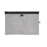 LIHIT LAB. Mesh Pouch, 16.6 x 11.3 inches, Black (F247-Black)