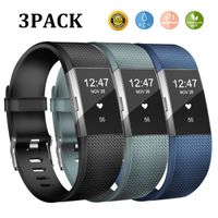 Wekin Replacement Bands Compatible with Fitbit Charge 2, Adjustable Silicone Sport Accessory Wristband Straps for Charge 2 HR Fitness Tracker Small Large Women Men