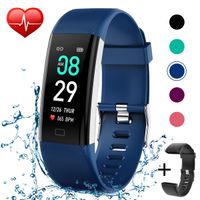 KITPIPI Fitness Tracker Activity Tracker Watch with Heart Rate Monitor, Pedometer Waterproof Smart Watch Sleep Monitor, Step Counter, Calorie Counter, for Kids Women and Men (Blue+Black)