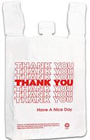 Red Thank You Plastic Shopping t-Shirt Bags - Bulk Reusable Bag with Handles - 308 Pcs