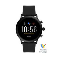 Fossil Gen 5 Carlyle HR Heart Rate Stainless Steel and Silicone Touchscreen Smartwatch, Color: Black (Model: FTW4025)