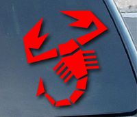 FIAT ABARTH SCORPION LOGO VINYL STICKERS SYMBOL 5.5" DECORATIVE DIE CUT DECAL FOR CARS TABLETS LAPTOPS SKATEBOARD - RED