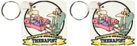3dRose Funny Worlds Greatest Therapist Occupation Job Cartoon - Key Chains, 2.25 x 4.5 inches, set of 2 (kc_103615_1)