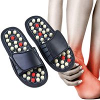 Ruior Manuual Foot Massagers Massage Slippers, Powerful Natural Foot Massage Shoes Acupoint Massage Ball Slippers Shoes for Men Women White