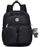 Scioltoo Nylon Waterproof Backpack Unisex Lightweight Multi-Function Travel Backpack Can Accommodate 13-15 Inch Laptop IPAD Black A-Black