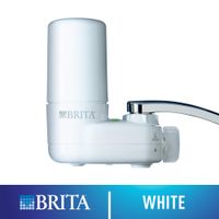 Brita Tap Water Filter System, Water Faucet Filtration System with Filter Change Reminder, Reduces Lead, BPA Free, Fits Standard Faucets Only - Basic, White