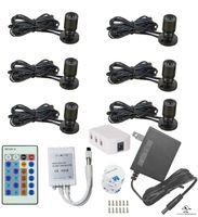 1.5W 12VDC Dimmable LED Mini Spotlight Jewelry Showcase Display Lights Black Shell Surface Mount with Wireless IR Dimmer (Pack-6,Warm White)