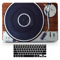 Bizcustom Macbook 12 Vintage Wood Music Player Design Paint Hard Rubberized Case and Black Keyboard Cover for Macbook Air Pro 12 Inch Retina Display Model A1534