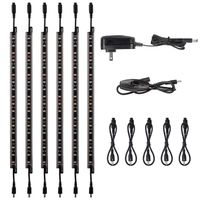 TORCHSTAR LED Safe Lighting Kit, (6) 12'' Linkable Light Bars + Rocker Switch + UL Power Adapter, Under Cabinet Lighting, Gun Safe, Locker, Closet, Shelf, Showcase Lighting, 5000K Daylight