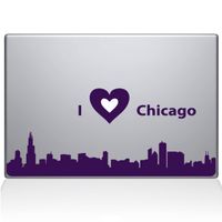 The Decal Guru I love Chicago Decal Vinyl Sticker, 15" MacBook Pro (2015 & Older Models), Lavender (2328-MAC-15P-LAV)