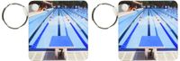 3dRose Russia, Gazprom Resort, Grand Hotel Polyana, pool - EU26 WBI0108 - Walter Bibikow - Key Chains, 2.25 x 4.5 inches, set of 4 (kc_82550_2)