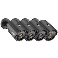 ANNKE 4 Packed 960P 1.30 Megapixels Super Day Night Vision Home Security Camera System, Weatherproof, Fixed Indoor & Outdoor Bullet CCTV Camera, Metal Casing Vandal Proof( )(Renewed)