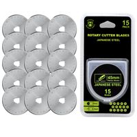 Headley Tools 45mm Rotary Cutter Blade(Pack of 15) Fits Olfa Fiskars Turecut (45MM, Quantity 15pc)