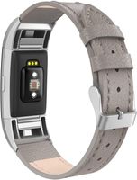 SWEES Bands Compatible for Fitbit Charge 2 Leather Small (5.6" - 7.5"), Genuine Leather Replacement Wristband Metal Connectors Women, Black, Beige, Brown, Grey, Rose Gold, Blue