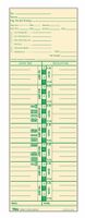 TOPS Time Cards, Weekly, 1-Sided, Numbered Days, 3-1/2" x 10-1/2", Manila, Green Print, 500-Count (1253)