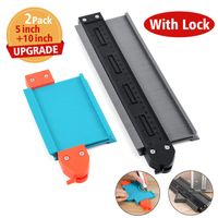One Sight 2Pcs Contour Gauge with Locking Mechanism, 5 Inch and 10 Inch Contour Duplication Gauge Profile Gauge with Lock Instant Template Shape Contour Duplicator
