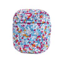 2019 Newest Luxurious Rhinestone AirPods Case with Keychain, Shockproof Protective Premium Crystal Cover Skin for AirPods Charging Case 2 & 1 (Sea Blue C14 No Keychain)