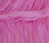 Faux Fur Fabric Long Pile Sparkling Tinsel Pink / 58" Wide/Sold by The Yard