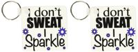 3dRose I Don't Sweat I Sparkle, Purple Key Chains, Set of 2 (kc_171955_1)