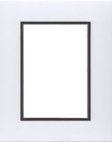 18x24 White & Black Double Picture Mats with White Core Bevel Cut for 13x19 Pictures